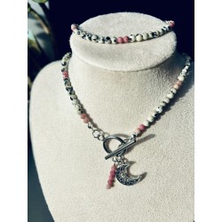 Jaspis dalmatyński rodonit zestaw z kamieni naturalnych