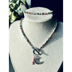 Jaspis dalmatyński rodonit zestaw z kamieni naturalnych