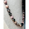 Zestaw z kamieni naturalnych Turmalin rodochrozyt naszyjnik