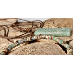 Zestaw boho kamienie naturalne amazonit jaspis