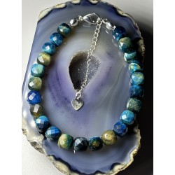 2 Apatyt ciemny turkus srebro 925 Fasetowane kwadraty