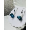 Kolczyki kamienie naturalne apatyt srebro 925 ciemny Morski