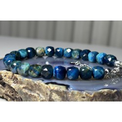 3 Apatyt ciemny turkus srebro 925 Fasetowane kwadraty