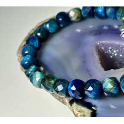 3 Apatyt ciemny turkus srebro 925 Fasetowane kwadraty