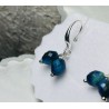 Kolczyki kamienie naturalne apatyt srebro 925 ciemny Morski