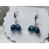 Kolczyki kamienie naturalne apatyt srebro 925 ciemny Morski