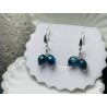 Kolczyki kamienie naturalne apatyt srebro 925 ciemny Morski