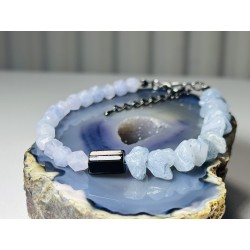 Akwamaryn turmalin bryłka Bransoletka z kamieni