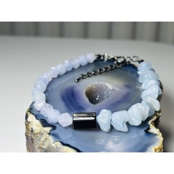 Akwamaryn turmalin bryłka Bransoletka z kamieni