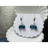 Kolczyki kamienie naturalne apatyt srebro 925 ciemny Morski