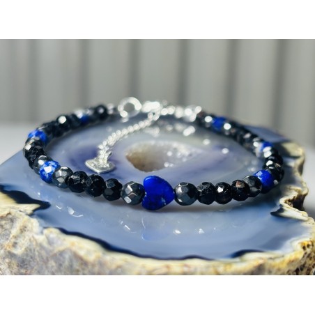Turmalin Lapis Lazuli hematyt serduszko srebro 925