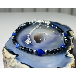 Turmalin Lapis Lazuli hematyt serduszko srebro 925