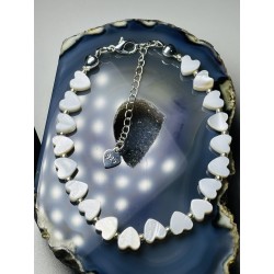 Muszla muszelka bransoletka serduszko srebro 925