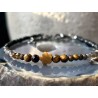 Tiger eye obsydian silver spinel srebrna bransoletka 925