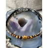 Tiger eye obsydian silver spinel srebrna bransoletka 925