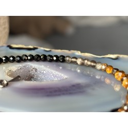 Tiger eye obsydian silver spinel srebrna bransoletka 925