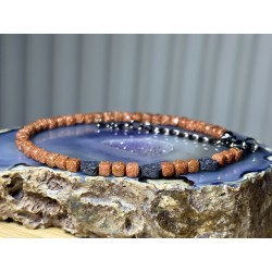 Piasek pustyni Lawa wulkaniczna bransoletka brązowa mieniąca