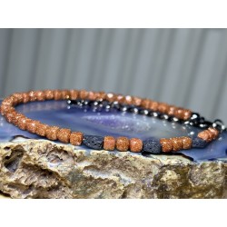 Piasek pustyni Lawa wulkaniczna bransoletka brązowa mieniąca