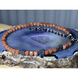 Piasek pustyni Lawa wulkaniczna bransoletka brązowa mieniąca