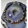Tiger eye turmalin bransoletka oko tygrysa srebro 925