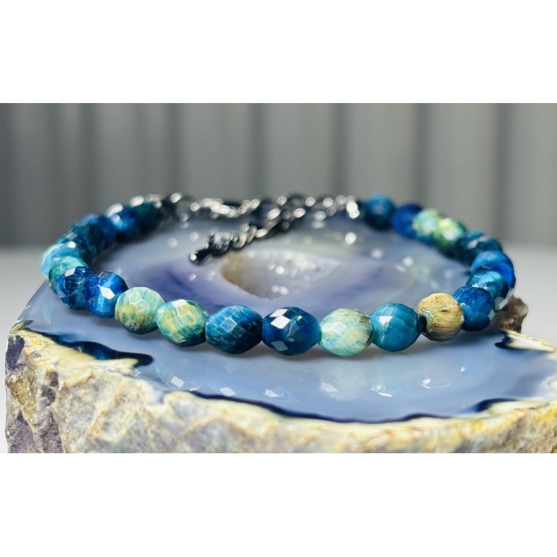 2 Ciemny morski Apatyt bransoletka kamienie naturalne