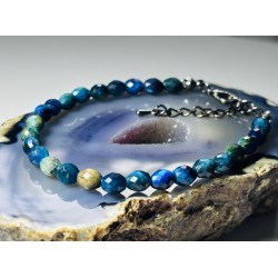 2 Ciemny morski Apatyt bransoletka kamienie naturalne