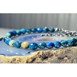 2 Ciemny morski Apatyt bransoletka kamienie naturalne