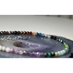 Multikolor zielono fioletowa srebro 925 bransoletka