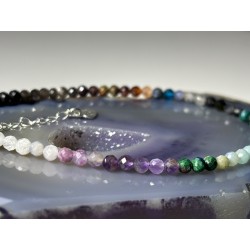 Multikolor zielono fioletowa srebro 925 bransoletka