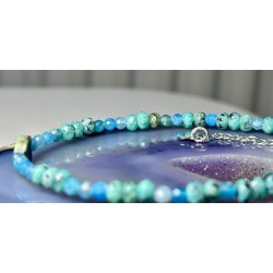 Bransoletka apatyt i turkus afrykański serce srebro 925