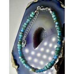 Bransoletka apatyt i turkus afrykański serce srebro 925