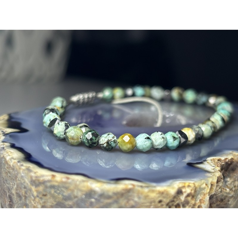 Bransoletka na sznurku Z Turkusem Afrykańskim