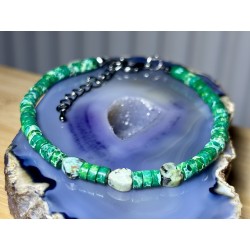 Zielona bransoletka z kamieni turkus Afrykański