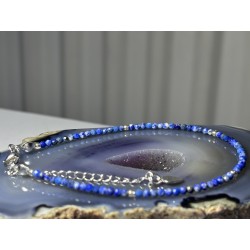 Bransoletka z kamieni naturalnych Lapis Lazuli srebro 925