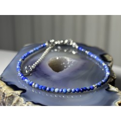 Bransoletka z kamieni naturalnych Lapis Lazuli srebro 925