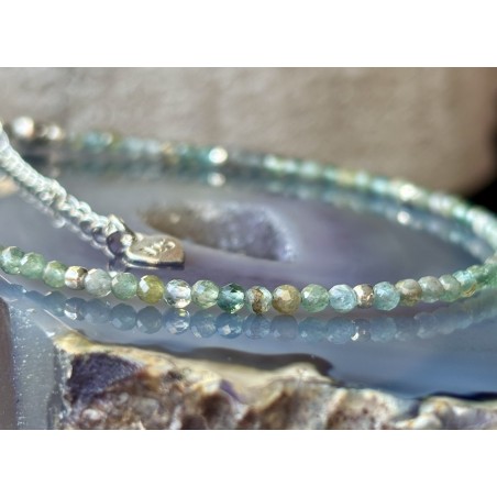 Bransoletka Apatyt transparent 2 mm srebro 925