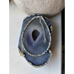 Bransoletka Jaspis dalmatyński fasetowany srebro 925