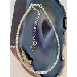 Bransoletka Labradoryt agat serce srebro 925