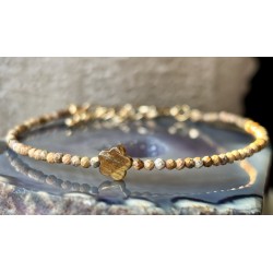 Bransoletka Jaspis mozaikowy tiger eye kwiatek złote