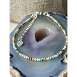 Bransoletka Turkus Afrykański 2 mm srebro 925