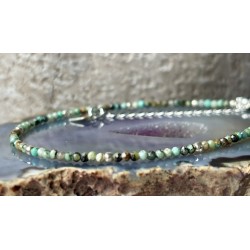Bransoletka Turkus Afrykański 2 mm srebro 925