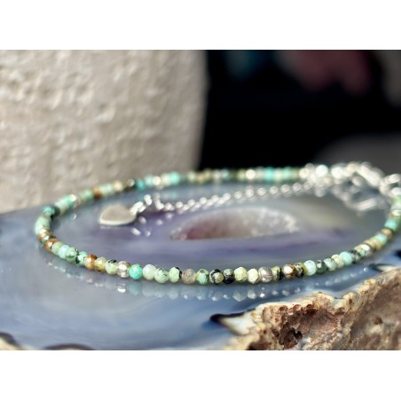 Bransoletka Turkus Afrykański 2 mm srebro 925