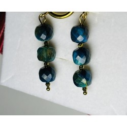 Apatyt fasetowany kolczyki kamień naturalny kółka