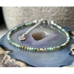 Bransoletka Turkus Afrykański 2 mm srebro 925
