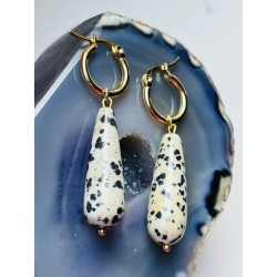 Jaspis dalmatyński kolczyki z kamienia naturalnego łezki