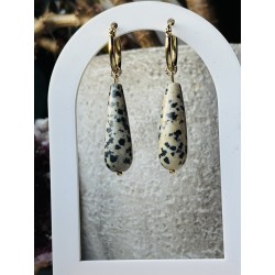 Jaspis dalmatyński kolczyki z kamienia naturalnego łezki