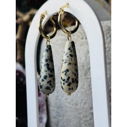 Jaspis dalmatyński kolczyki z kamienia naturalnego łezki