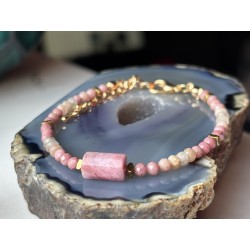 Zestaw 4 bransoletek personalizowanych z kamieni w kolorze kc gold