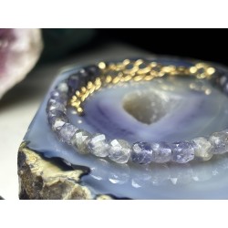 Zestaw 4 bransoletek personalizowanych z kamieni w kolorze kc gold