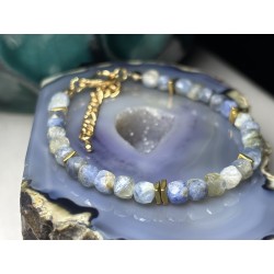 Zestaw 4 bransoletek personalizowanych z kamieni w kolorze kc gold